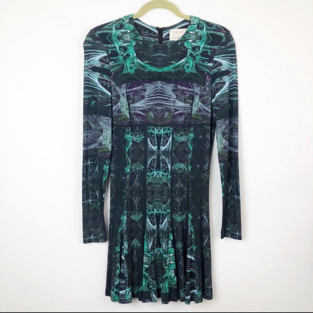 Artelier by Nicole Miller green mini dress
